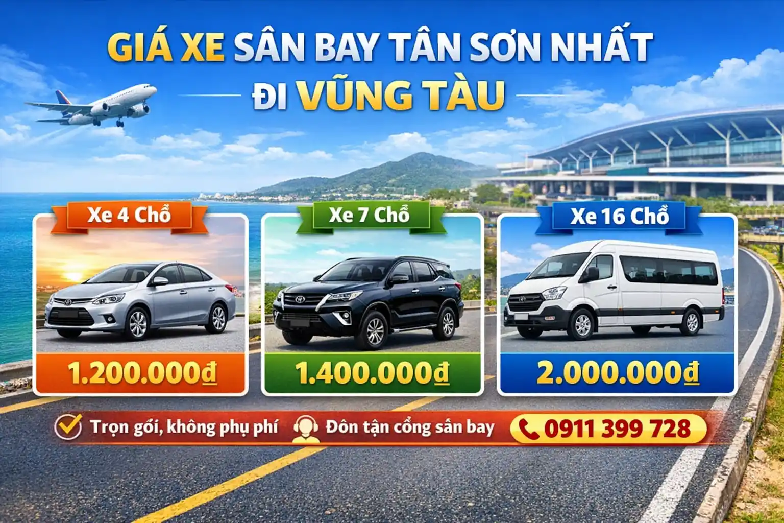 giá xe sân bay tân sơn nhất đi vũng tàu