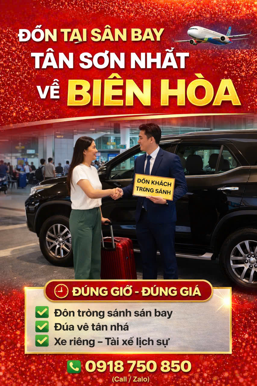 đón khách sân bay tân sơn nhất về biên hòa